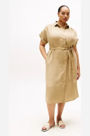Tommy Hilfiger Chemisier Curve midi in puro lino