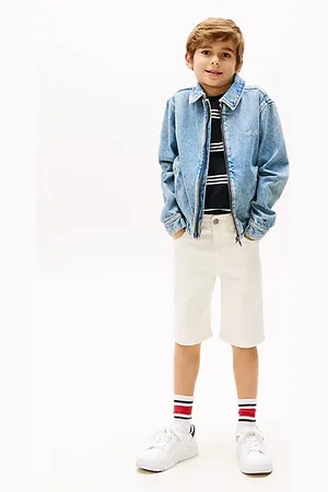 Tommy Hilfiger Shorts dritti bianchi in denim