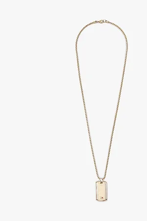 Tommy Hilfiger Collana placcata con piastrina
