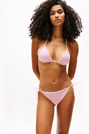Tommy Hilfiger Slip bikini a V con laccetti e stampa