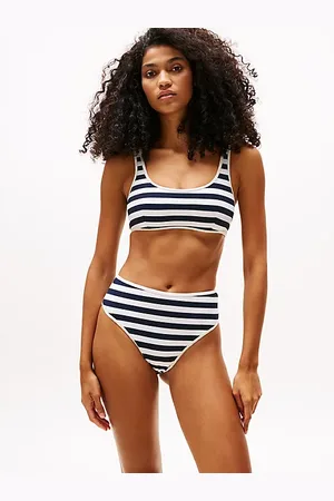 Tommy Hilfiger Slip bikini a vita alta con texture a coste