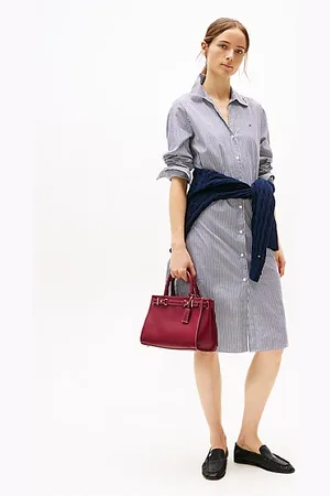 Tommy Hilfiger Chemisier midi in popeline a righe