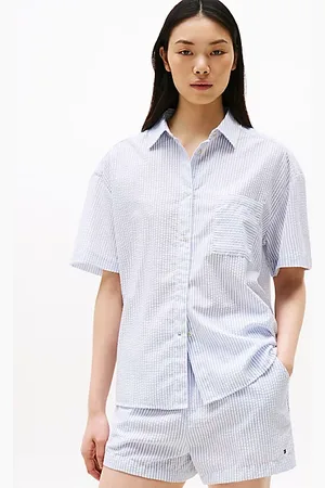 Tommy Hilfiger Camicia in seersucker tramato a maniche corte