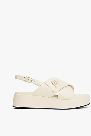 Tommy Hilfiger Sandali in pelle con suola alta e monogramma