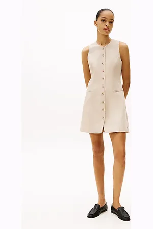 Tommy Hilfiger Vestito corto senza maniche in misto lino