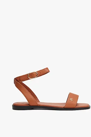 Tommy Hilfiger Sandali in pelle con placchetta monogramma TH