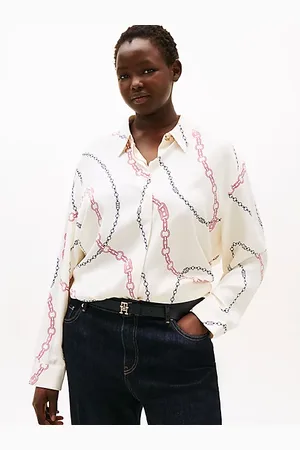 Tommy Hilfiger Camicia Curve relaxed fit con bottoni dorati