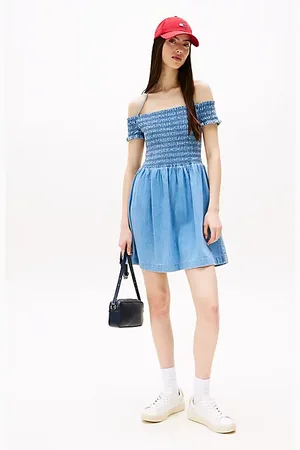 Tommy Hilfiger Vestito mini a campana in chambray