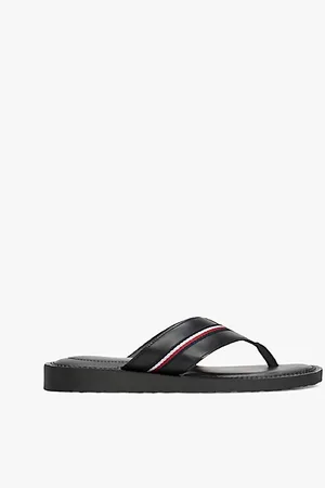 Tommy Hilfiger Sandali infradito in pelle con nastro iconico