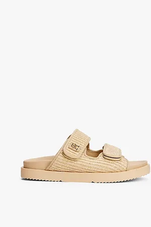 Tommy Hilfiger Sandali in rafia con monogramma TH