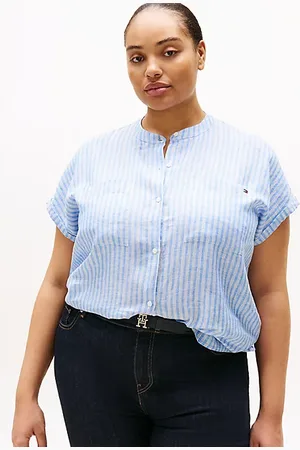 Tommy Hilfiger Blusa Curve relaxed fit in lino