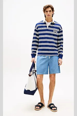 Tommy Hilfiger Shorts Mercer in chambray con bandierina ricamata