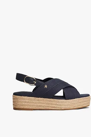 Tommy Hilfiger Sandali espadrillas in denim con suola alta