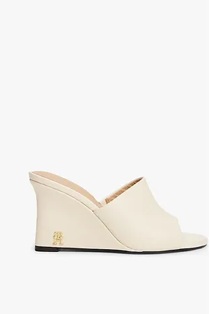 Tommy Hilfiger Mule in pelle con plateau e monogramma TH