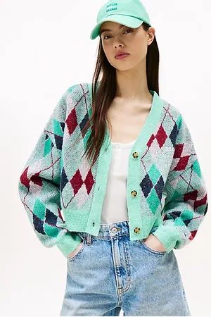 Tommy Hilfiger Cardigan crop con motivo a rombi