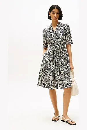 Tommy Hilfiger Chemisier midi relaxed fit in misto lino