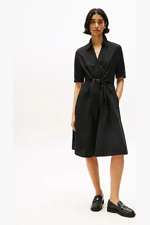 Tommy Hilfiger Chemisier midi relaxed fit in misto lino