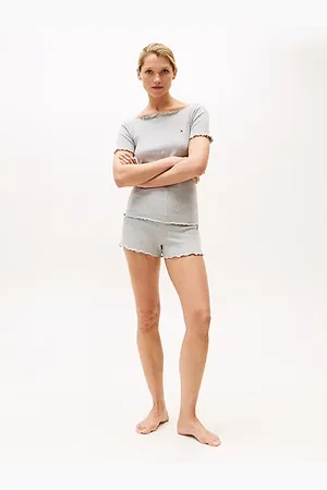 Tommy Hilfiger Completo pigiama con shorts e motivo a coste