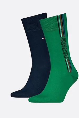 Tommy Hilfiger 2 pack calzini Hilfiger Monotype con righe