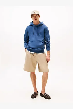 Tommy Hilfiger Shorts gessati con pieghe sul davanti