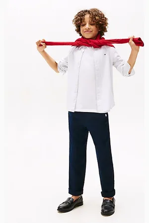 Tommy Hilfiger Pantaloni in misto lino con lacci in vita