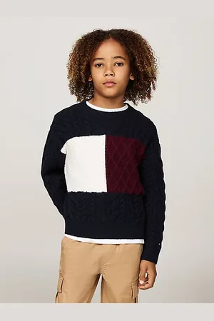 Tommy Hilfiger Pullover color block in maglia intrecciata