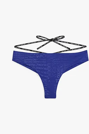 Tommy Hilfiger Slip bikini a brasiliana metallizzati con laccetti