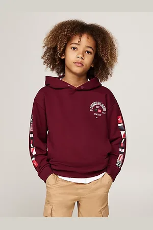 Tommy Hilfiger Felpa con cappuccio e bottone automatico