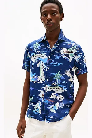 Tommy Hilfiger Camicia regular fit in lino a maniche corte