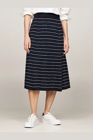 Tommy Hilfiger Gonna midi a trapezio in maglia a righe