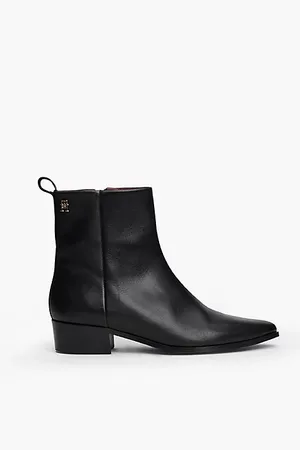 Tommy Hilfiger Stivaletti da cowboy in pelle con monogramma