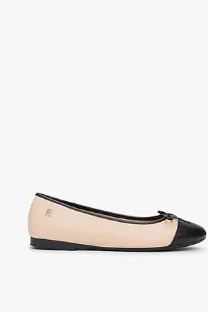 Tommy Hilfiger Ballerine in pelle con fiocco e monogramma