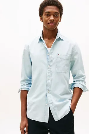Tommy Hilfiger Camicia regular fit in chambray con tasca
