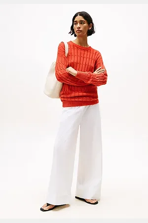 Tommy Hilfiger Pantaloni relaxed fit larghi in popeline