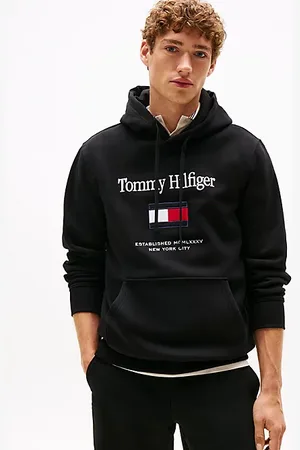 Tommy Hilfiger Felpa in tessuto flex con cappuccio e logo