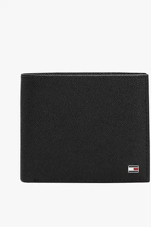 Tommy Hilfiger Portafogli bifold in pelle con logo smaltato