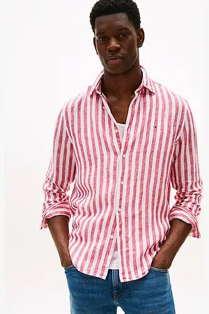 Tommy Hilfiger Camicia regular fit in lino a righe