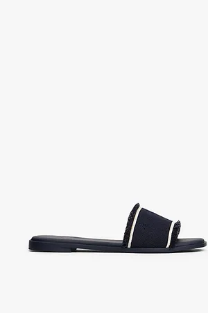 Tommy Hilfiger Sandali in tela con bordi sfilacciati