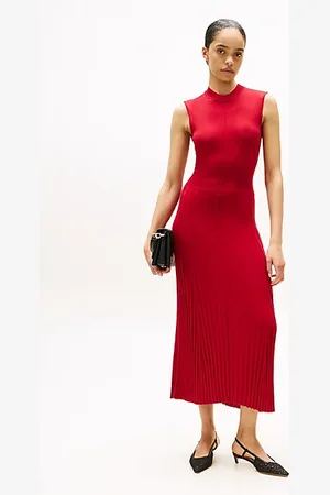 Tommy Hilfiger Vestito pullover midi smanicato con seta