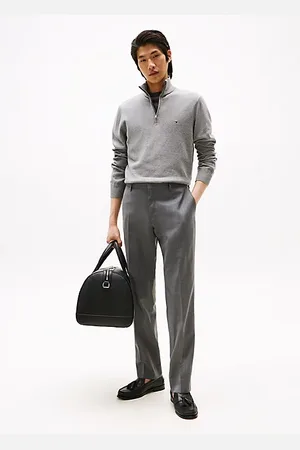 Tommy Hilfiger Pantaloni in twill di pura lana con pieghe