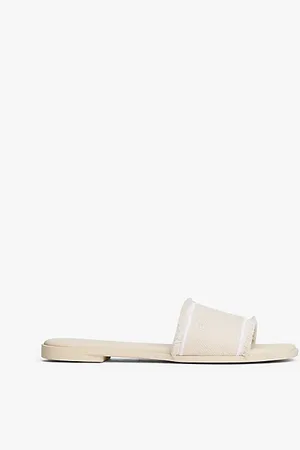 Tommy Hilfiger Sandali in tela con bordi sfilacciati