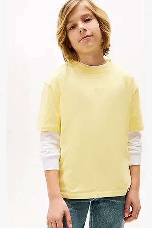 Tommy Hilfiger T-shirt con bandierina ricamata tono su tono