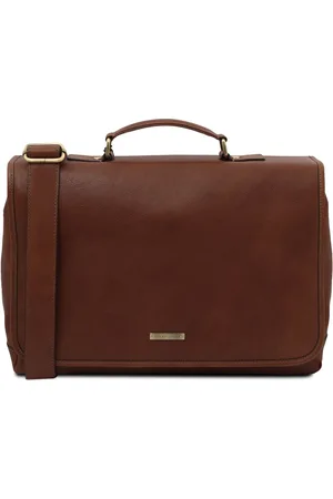 Tuscany Leather Borsa da lavoro multiscomparto in pelle con pattella