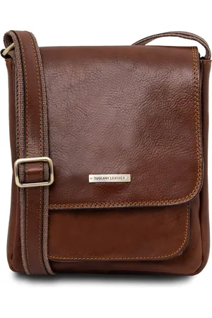 Tuscany Leather Borsello da uomo in pelle con tasca frontale