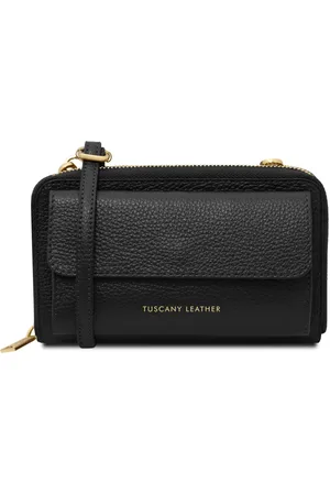 Tuscany Leather Portafoglio/portacellulare in pelle con tracolla