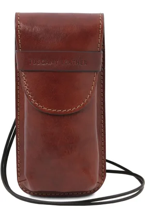 Tuscany Leather Esclusivo portaocchiali/Portacellulare a tracolla in pelle Misura