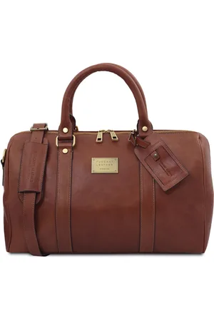 Tuscany Leather Borsone da viaggio in pelle con tasca sul retro Misura piccola