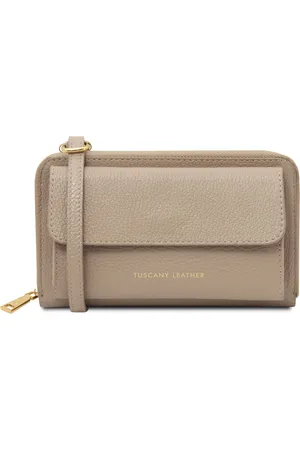 Tuscany Leather Portafoglio/portacellulare in pelle con tracolla