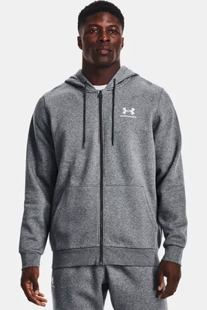 Under Armour Felpa con cappuccio Icon Fleece Full-Zip da uomo Pitch Medium Heather