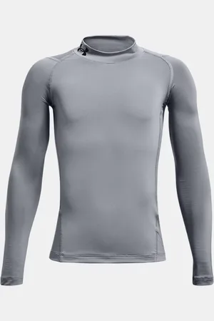 Under Armour Maglia a maniche lunghe HeatGear Mock da ragazzo Acciaio